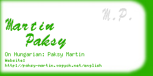 martin paksy business card